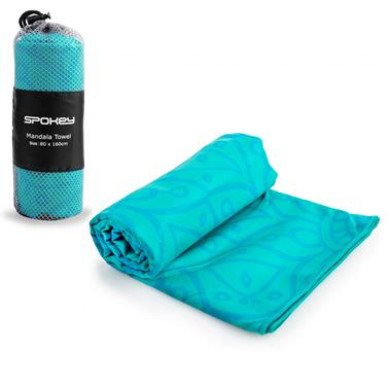 MANDALA Rychleschnoucí sportovní ručník, tyrkysový, 80x160cm