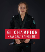 Dámské kimono GI BJJ Champion 2.0 Mint Ground Game černá + pásek ZDARMA