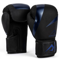 Boxerské rukavice Overlord Riven ( Syntetická kůže: – černo/modrá )