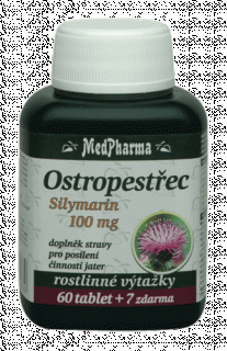 MedPhrama Ostropestřec, silymarin 200 mg, 67 tablet
