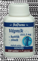 MedPharma Vápník 333,3 mg + hořčík + zinek, 107 tablet