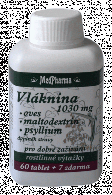 MedPharma Vláknina 1030 mg - oves, maltodextrin, psyllium, 67 tablet