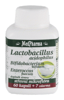 MedPharma Lactobacillus acidophilus + 2 kmeny, 67 kapslí