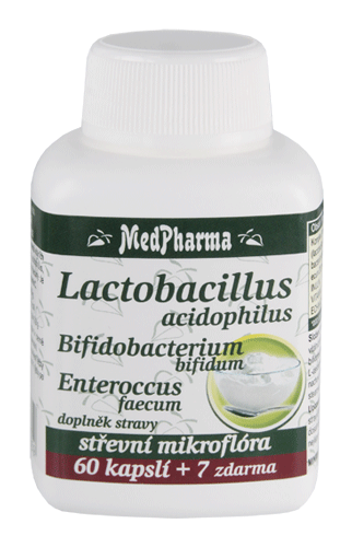 MedPharma Lactobacillus acidophilus + 2 kmeny, 67 kapslí
