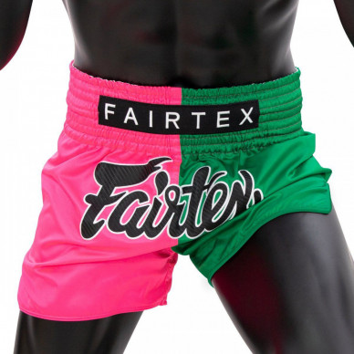 Fairtex Šortky Muay-Thai BS1911 Růžové/Zelené