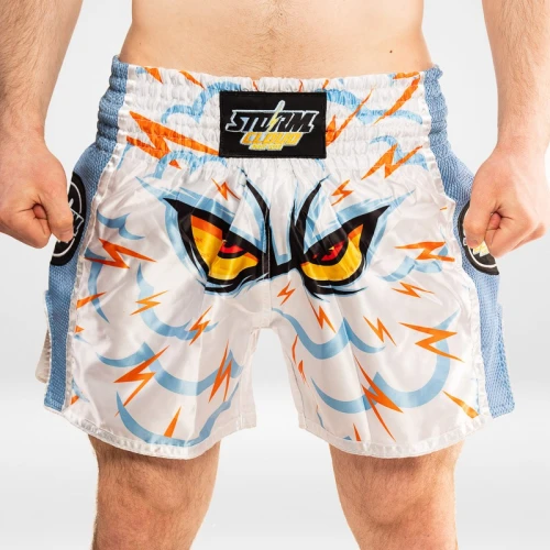 StormCloud Šortky Muay Thai Monstercloud Bílé