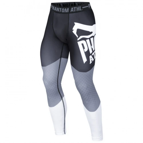 Kompresní legíny PHANTOM \\"Supporter\\" - černo/šedo/bílé