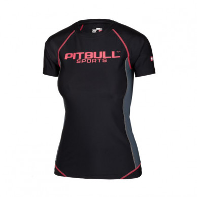 PitBull West Coast Dámský Rashguard COMPRESSION PRO PLUS - černo/růžová