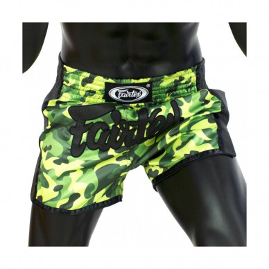 Thai šortky Fairtex BS1710 - zelené camo