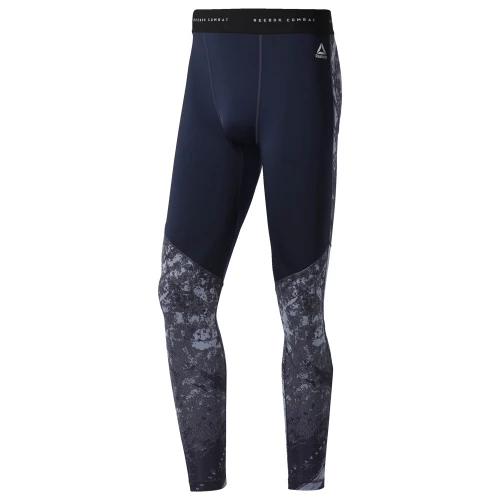 Pánské kompresní legíny Reebok CBT JACQUARD TIGHT DENDUS - modré