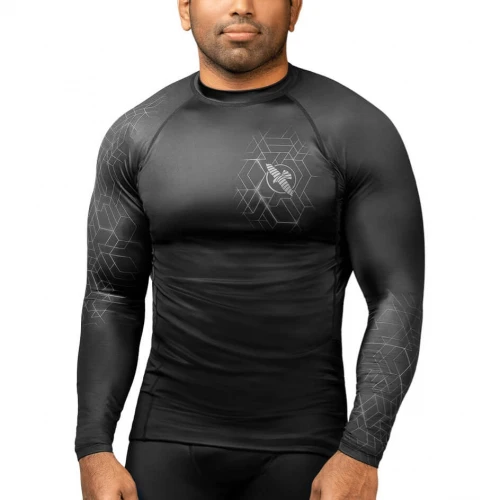 Rashguard HAYABUSA Geo Dl. rukáv - šedý