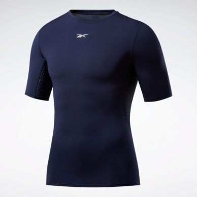 REEBOK Kompresní triko Fitness Compression Tee SS - modrý