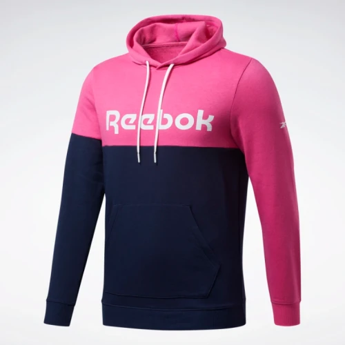 REEBOK Pánská mikina Training Essentials Logo - černo/růžová