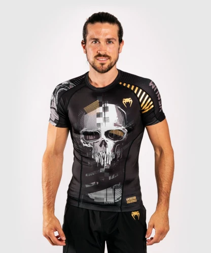 Rashguard VENUM Skull s KR. rukávem - černý