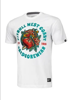 PitBull West Coast Triko Hardcore Heart - bílé