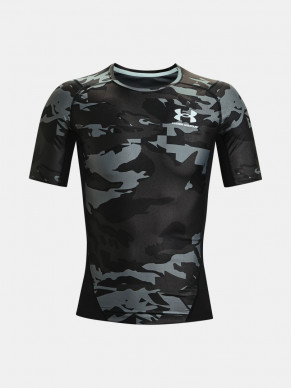 Pánské kompresní triko UNDER ARMOUR UA HG Isochill Comp Print SS - černé