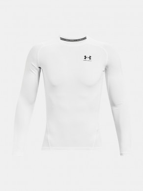 Pánské kompresní triko Under Armour HG Armour Comp LS - bílé