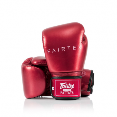 Boxerské rukavice Fairtex Metallic BGV22  červené + taška Fairtex zdarma