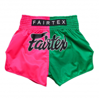 Thai šortky Fairtex BS1911 - růžovo/zelené