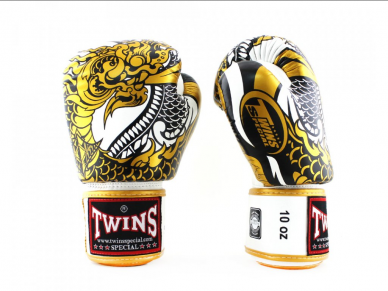 Boxerské rukavice TWINS FBGVL3-52 - bílo/zlatá