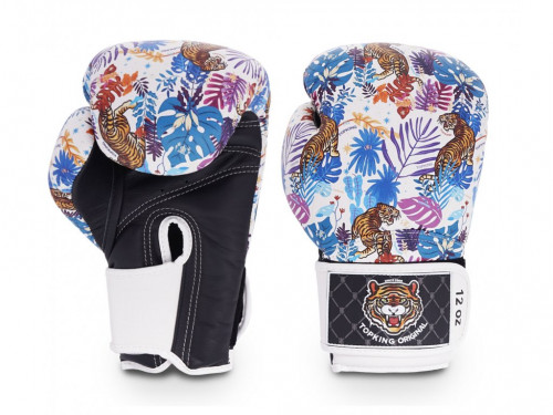 Boxerské rukavice TOP KING Wild Tiger King TKBGWT - bílá/černá