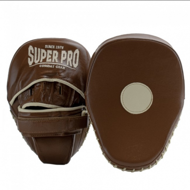 Lapy SUPER PRO Gebogen Vintage Hook and Jab Pad Leather - hnědé