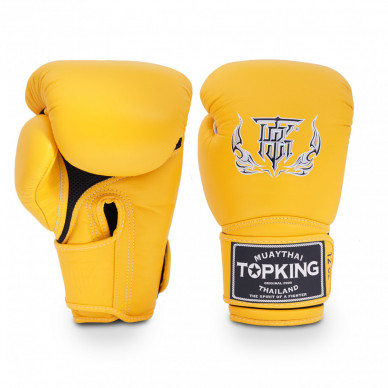 Boxerské rukavice TOP KING Super Air Single Tone - Žlutá