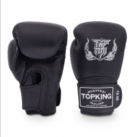 Boxerské rukavice TOP KING Super Air Single Tone - Černé