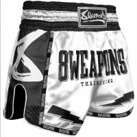 8 WEAPONS Muay Thai trenýrky Snow Night - bílé