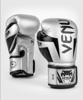Boxerské rukavice VENUM ELITE - stříbrno/černé