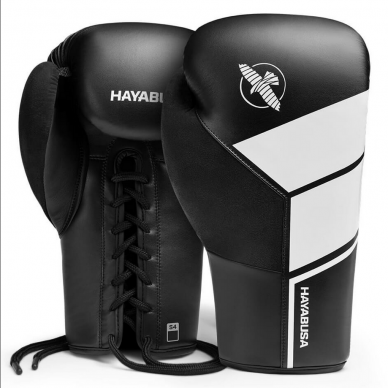 Boxerské šněrovací rukavice HAYABUSA S4 Lace Up - černé