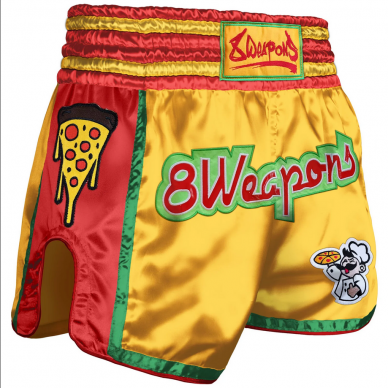 8 WEAPONS Muay Thai trenýrky Pizza - žluté