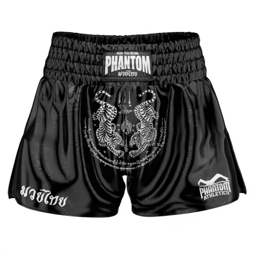 Muay Thai trenýrky PHANTOM sak yant - černé