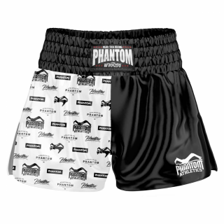 Muay Thai trenýrky PHANTOM Legend - černo/bílé