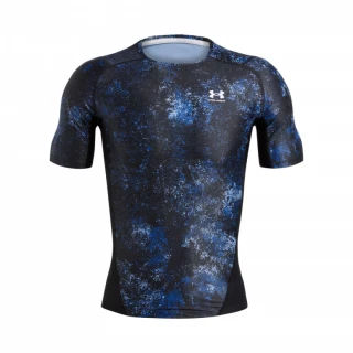 Pánské kompresní triko Under Armour HG IsoChill Prtd SS - černo/modré
