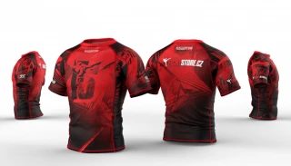 Rashguard FIGHTSTORE kr.rukáv﻿﻿ - černo/červený