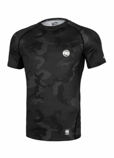PitBull West Coast Rashguard Kr.rukáv Net Camo II - černý