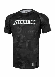 PitBull West Coast Rashguard Kr.rukáv Net Camo Hilltop II - černý