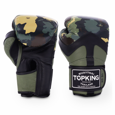 Boxerské rukavice TOP KING - maskáčově zelené