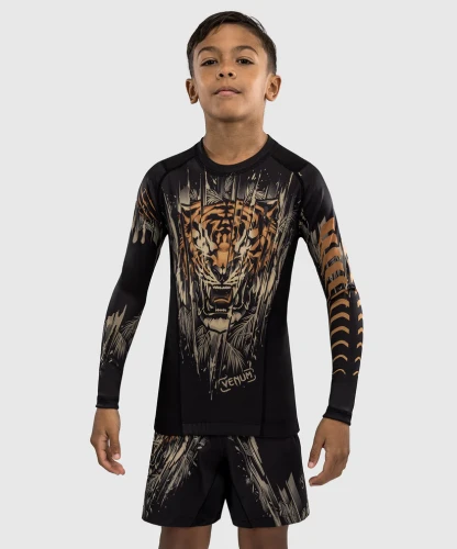 Dětský Rashguard VENUM Tiger Dl. rukáv - černo/oranžový