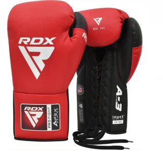 Profesionální šněrovací rukavice RDX APEX A3 Competition - červené