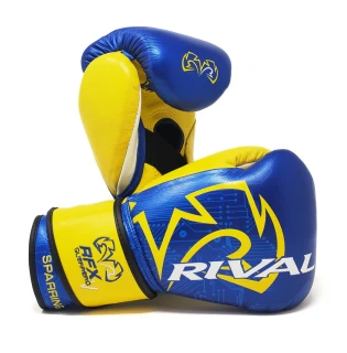 Boxerské rukavice RIVALRFX-Guerrero-V Sparring Gloves P4P Edition - modro/žluté