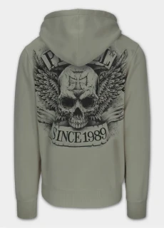 PitBull West Coast Pánska mikina BITE ME - šedo/zelená