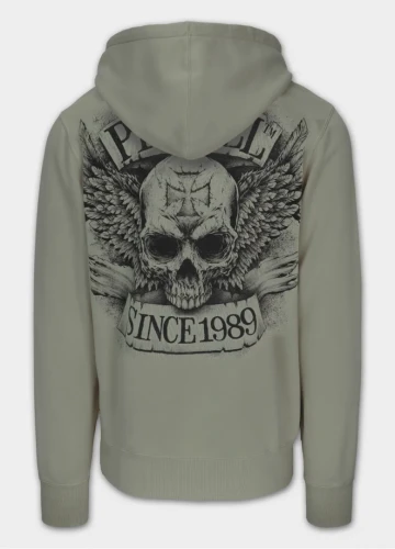 PitBull West Coast Pánska mikina BITE ME - šedo/zelená