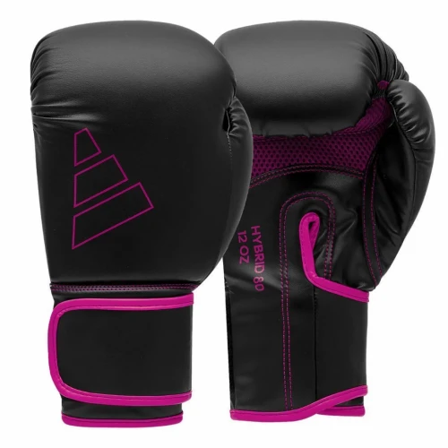 Boxerské rukavice Adidas Hybrid 80 - černo/růžové