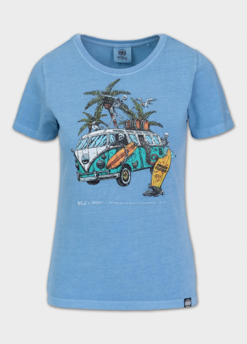 PitBull West Coast Dámské triko Denim Washed BEACHBREAK - modré