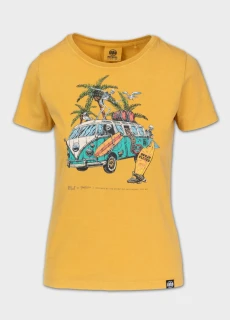 PitBull West Coast Dámské triko Denim Washed BEACHBREAK - žluté