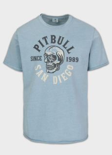 PitBull West Coast Triko SKULL LOGO - modré