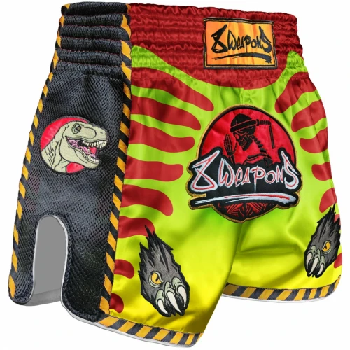 8 WEAPONS Muay Thai trenýrky Jurassic - neon