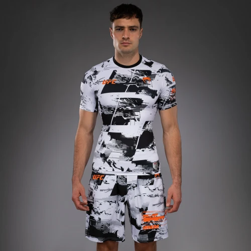 Rashguard VENUM UFC Zenith by Venum Authentic Fight Week Kr. rukáv - bílo/černý